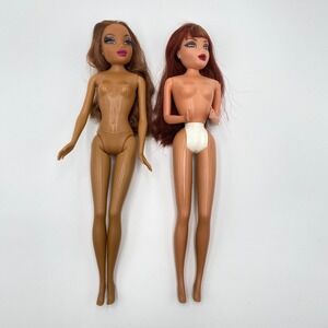 2 Vintage My Scene Mattel Dolls‎ Red Auburn Brown Hair Fashion Figure Eye Lashes